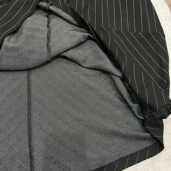 [3/40/US:L]NOR Denmark Black Long Sleeve Asymmetrical Striped Baggy Dress Funky - Picture 3 of 11